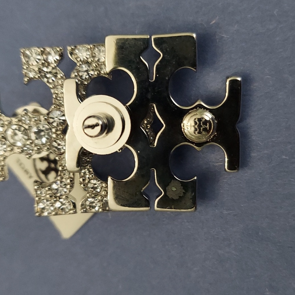 Tory Burch Pave Classic Stud Earrings - Picture 4 of 6
